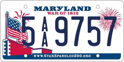 MD license plate 5AA9757