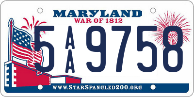 MD license plate 5AA9758