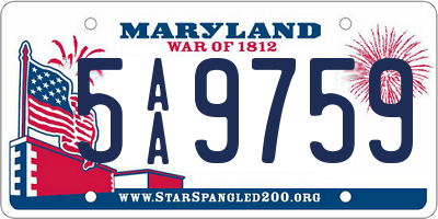 MD license plate 5AA9759