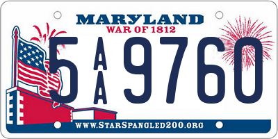 MD license plate 5AA9760