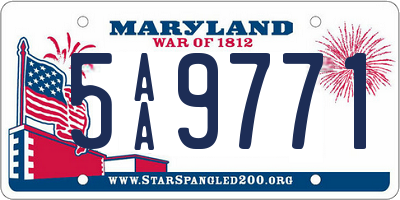 MD license plate 5AA9771