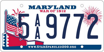 MD license plate 5AA9772