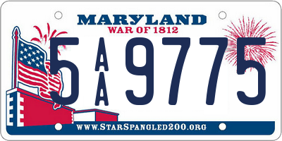 MD license plate 5AA9775