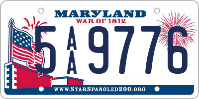 MD license plate 5AA9776