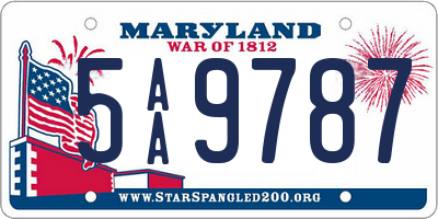 MD license plate 5AA9787