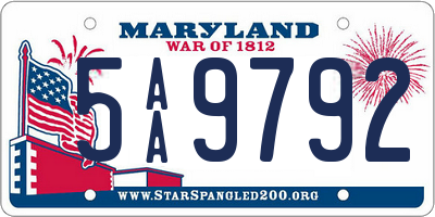 MD license plate 5AA9792