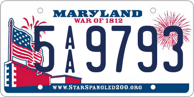 MD license plate 5AA9793