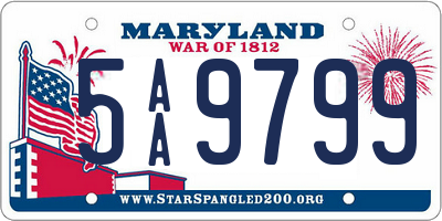 MD license plate 5AA9799