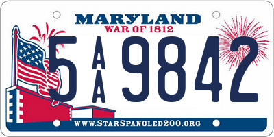 MD license plate 5AA9842