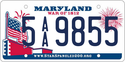 MD license plate 5AA9855