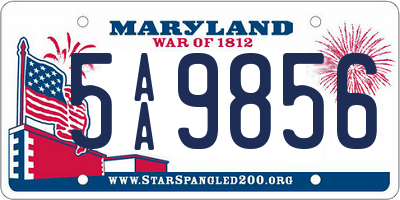 MD license plate 5AA9856