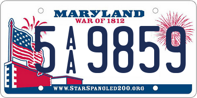 MD license plate 5AA9859