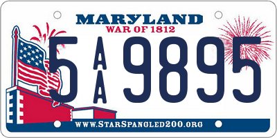 MD license plate 5AA9895