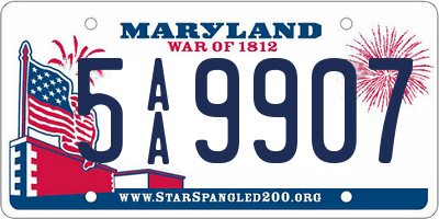 MD license plate 5AA9907