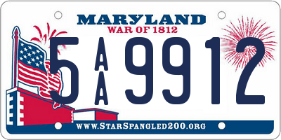 MD license plate 5AA9912