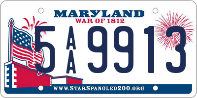 MD license plate 5AA9913