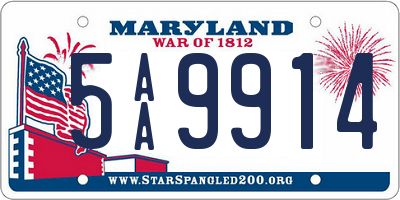 MD license plate 5AA9914