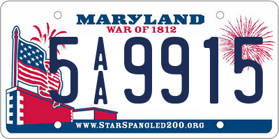 MD license plate 5AA9915