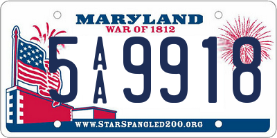 MD license plate 5AA9918