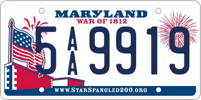 MD license plate 5AA9919