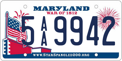 MD license plate 5AA9942