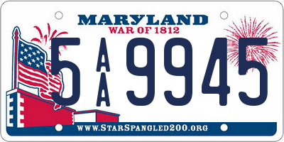 MD license plate 5AA9945