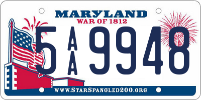 MD license plate 5AA9948