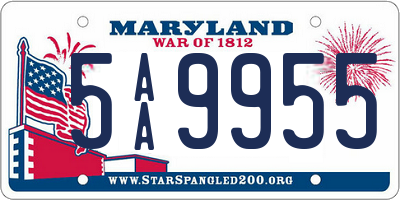 MD license plate 5AA9955