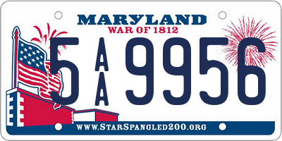 MD license plate 5AA9956