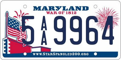 MD license plate 5AA9964