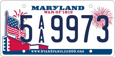 MD license plate 5AA9973