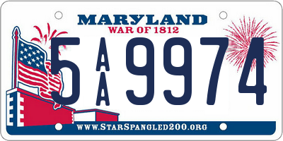 MD license plate 5AA9974