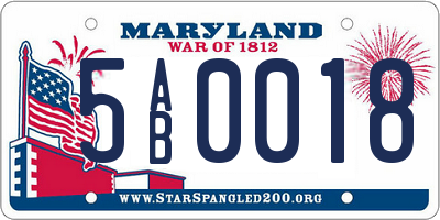 MD license plate 5AB0018