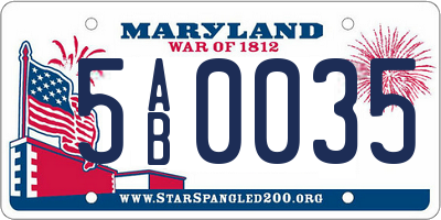 MD license plate 5AB0035