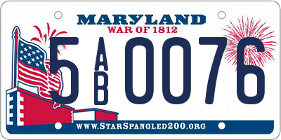 MD license plate 5AB0076