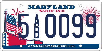 MD license plate 5AB0099