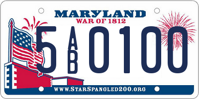 MD license plate 5AB0100