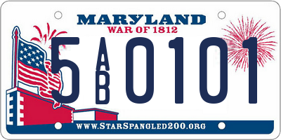 MD license plate 5AB0101