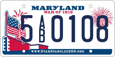 MD license plate 5AB0108