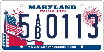 MD license plate 5AB0113