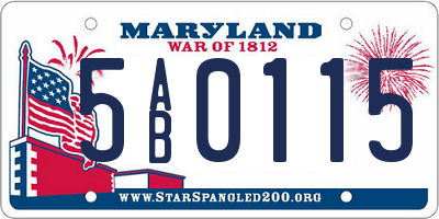 MD license plate 5AB0115