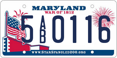 MD license plate 5AB0116