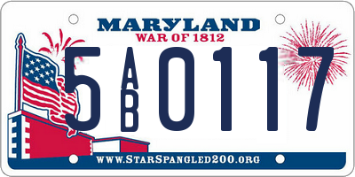 MD license plate 5AB0117