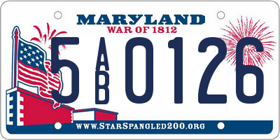 MD license plate 5AB0126