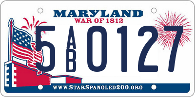 MD license plate 5AB0127