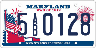 MD license plate 5AB0128