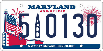 MD license plate 5AB0130