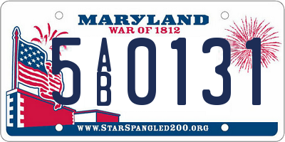 MD license plate 5AB0131