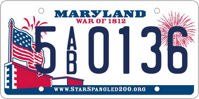 MD license plate 5AB0136