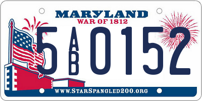 MD license plate 5AB0152